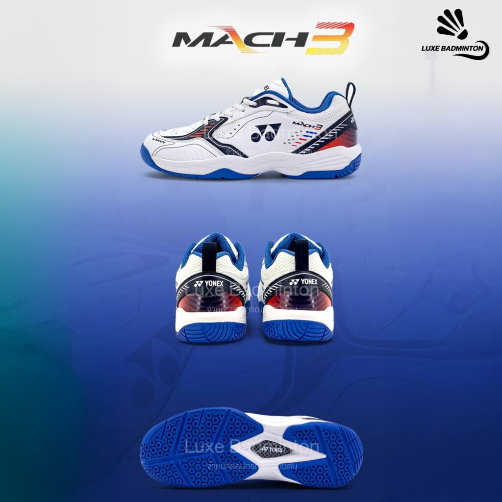 รองเท้าแบดมินตัน Yonex Mach 3 5 Yonex Power Cushion Mach 3 ขาว